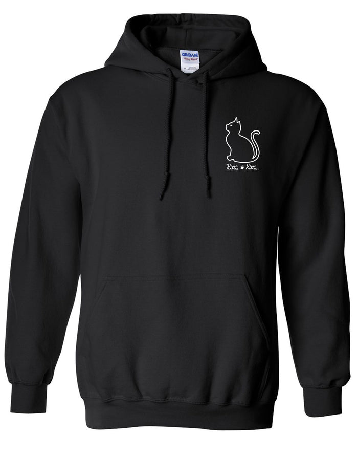 SCAREDY CAT PATTERN KITTIE, ADULT HOODIE - Puppie Love