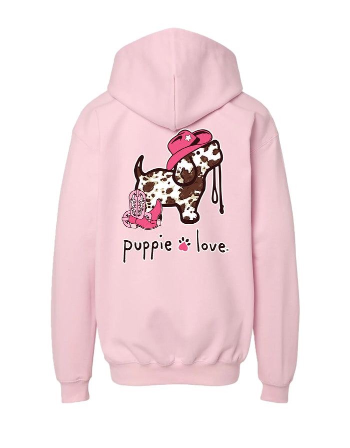 COW PRINT PUP, YOUTH HOODIE - Puppie Love