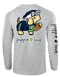 GREEN AND NAVY MASCOT PUP, ADULT LS - Puppie Love