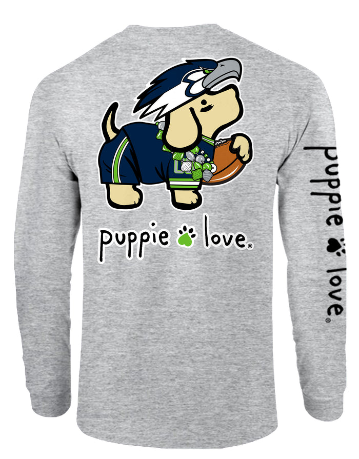 GREEN AND NAVY MASCOT PUP, ADULT LS - Puppie Love