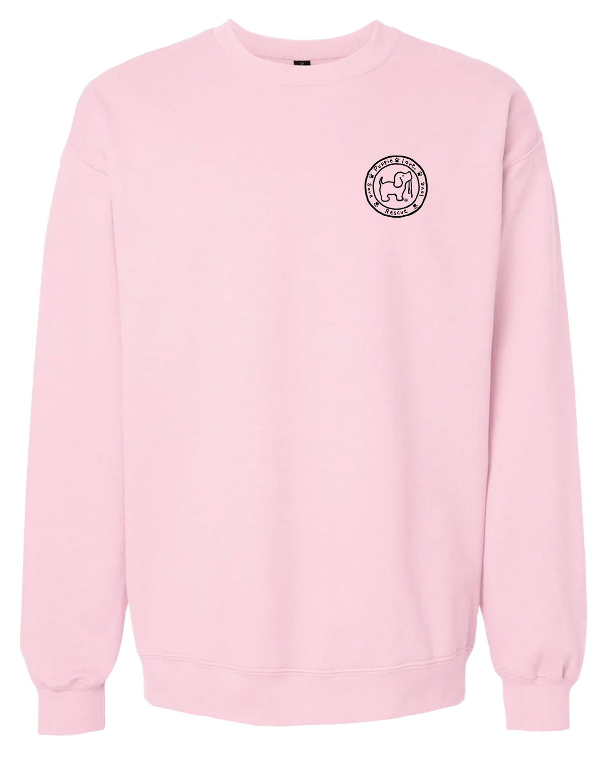 PINK AND GREEN PUP, ADULT SWEATSHIRT