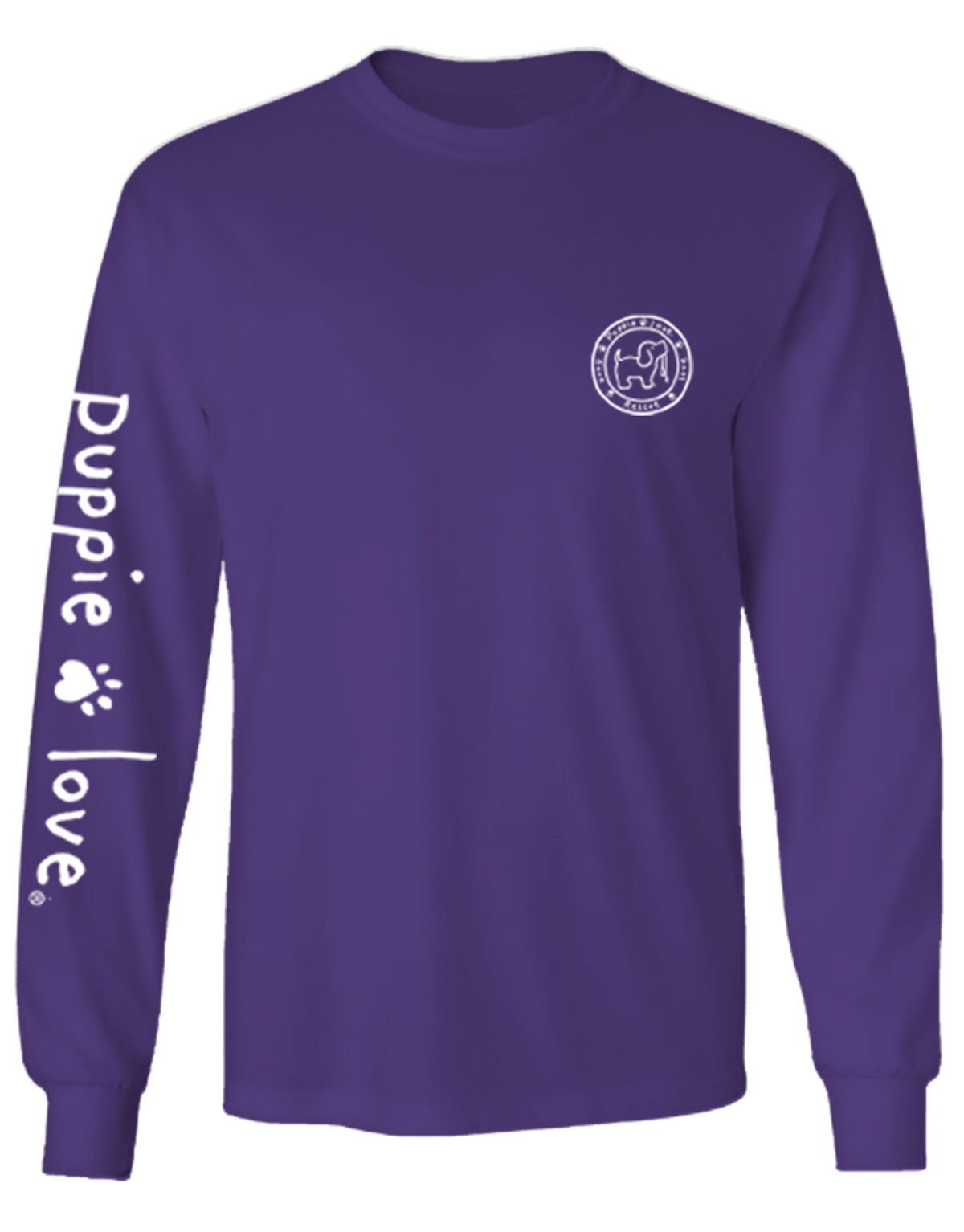 PURPLE AND GOLD MASCOT PUP, ADULT LS - Puppie Love