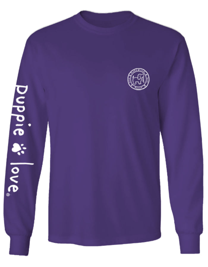 PURPLE AND GOLD MASCOT PUP, ADULT LS - Puppie Love