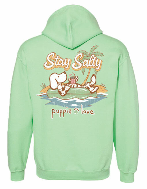 STAY SALTY SKELETON PUP, ADULT HOODIE - Puppie Love