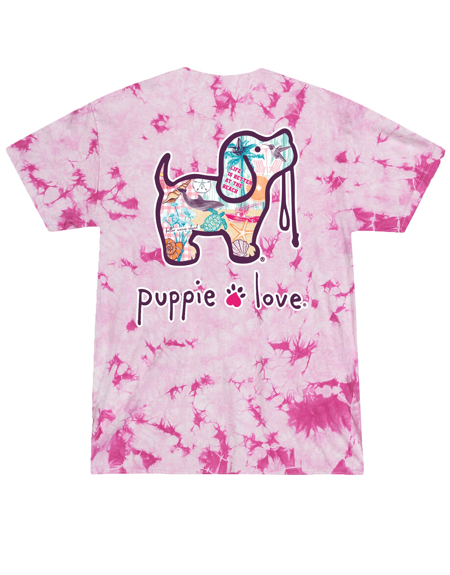 Summer Collage Dog Crystal Wash Shirt - Pup Tee | Puppie Love