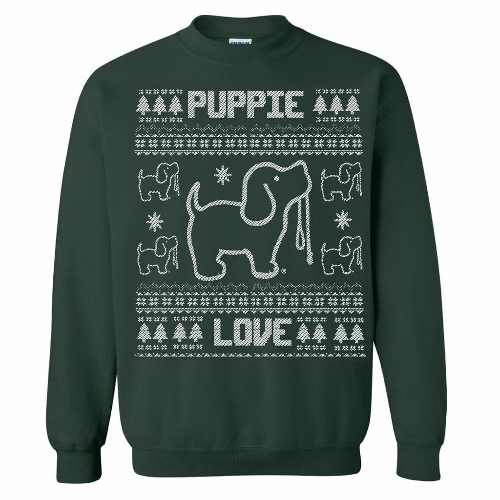 UGLY CHRISTMAS SWEATER, FOREST GREEN - Puppie Love