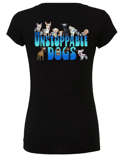 UNSTOPPABLE DOGS LOGO TEE, LADIES' SLIM FIT TEE - Puppie Love
