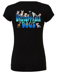 UNSTOPPABLE DOGS LOGO TEE, LADIES' SLIM FIT TEE - Puppie Love