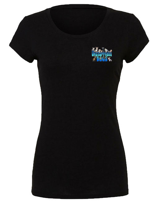 UNSTOPPABLE DOGS LOGO TEE, LADIES' SLIM FIT TEE - Puppie Love