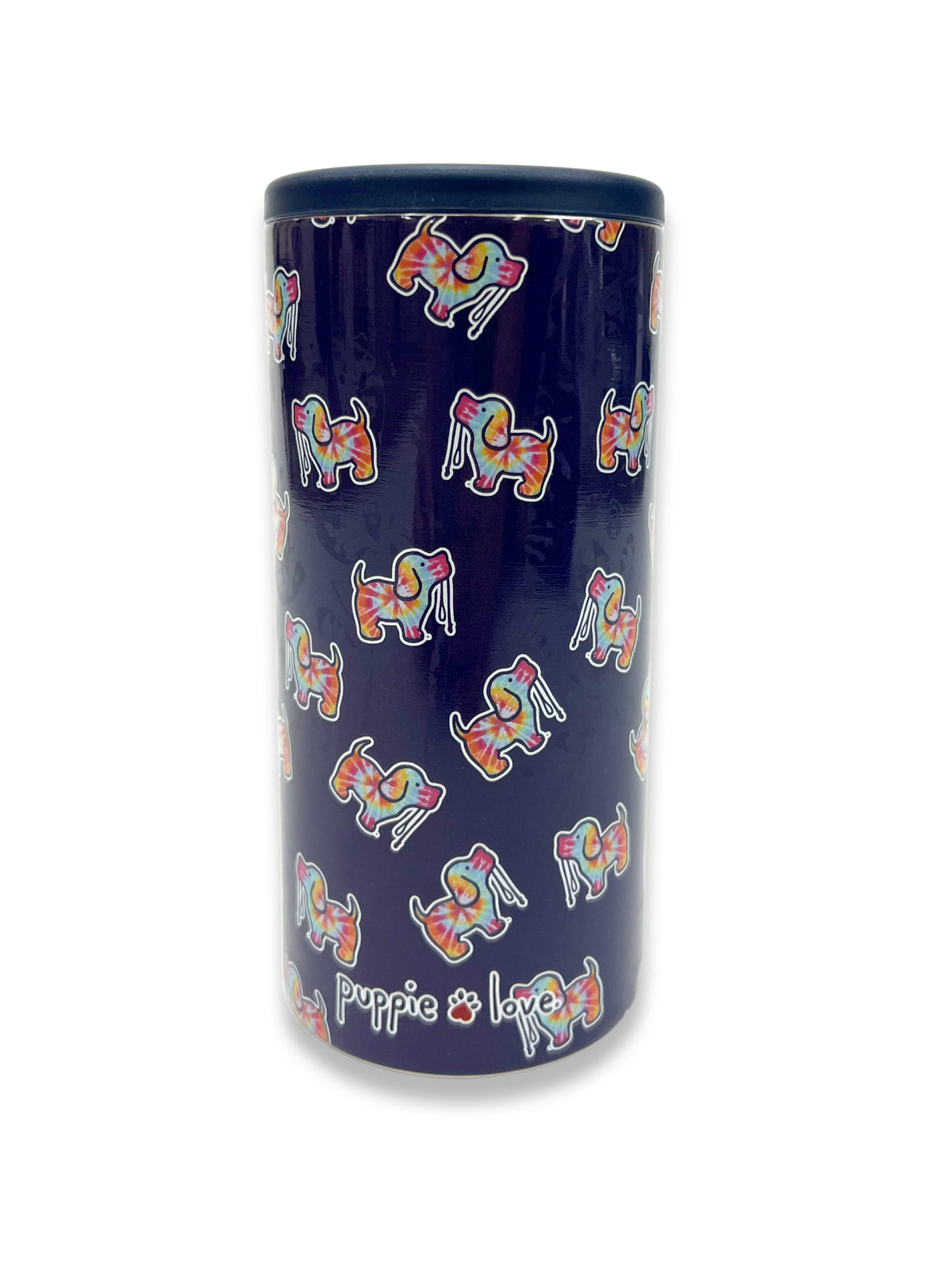 NAVY TIE DYE PUP SLIM CAN COOLER - Puppie Love