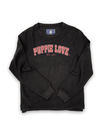 UNIVERSITY FONT CORDUROY CREWNECK SWEATER, CHARCOAL - Puppie Love