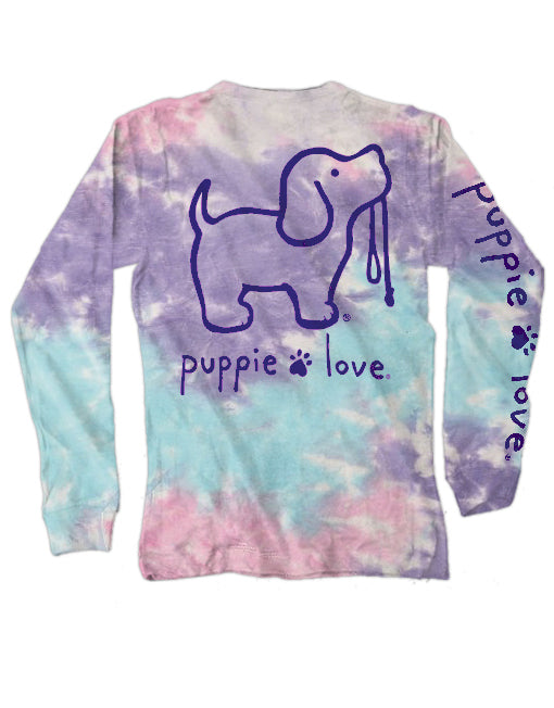COTTON CANDY TIE DYE PUP, ADULT LS – Puppie Love