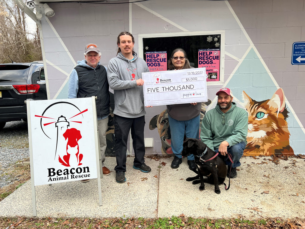 Puppie Love donates $5,000 to Beacon Animal Rescue in partnership with Sessoms Gifts!