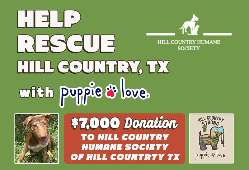 Puppie Love Donates $7,000 to Hill Country Humane Society After TX Floods!