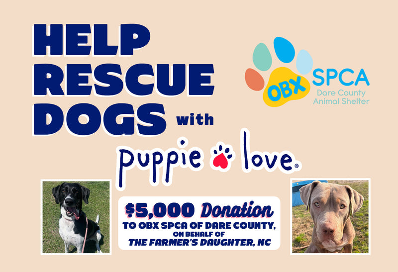 Puppie Love Donates $5,000 on Behalf of The Farmer's Daughter to OBX SPCA!