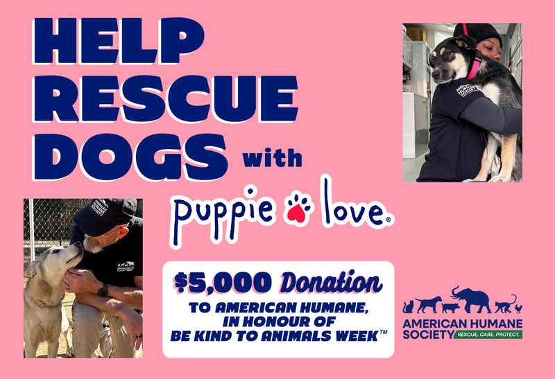 Puppie Love Donates $5,000 to American Humane Society in Honor of Be Kind To Animals Week!