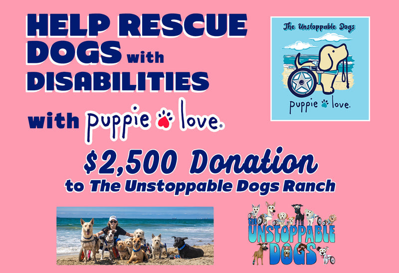 Puppie Love Donates $2,500 in Partnership with The Unstoppable Dogs!