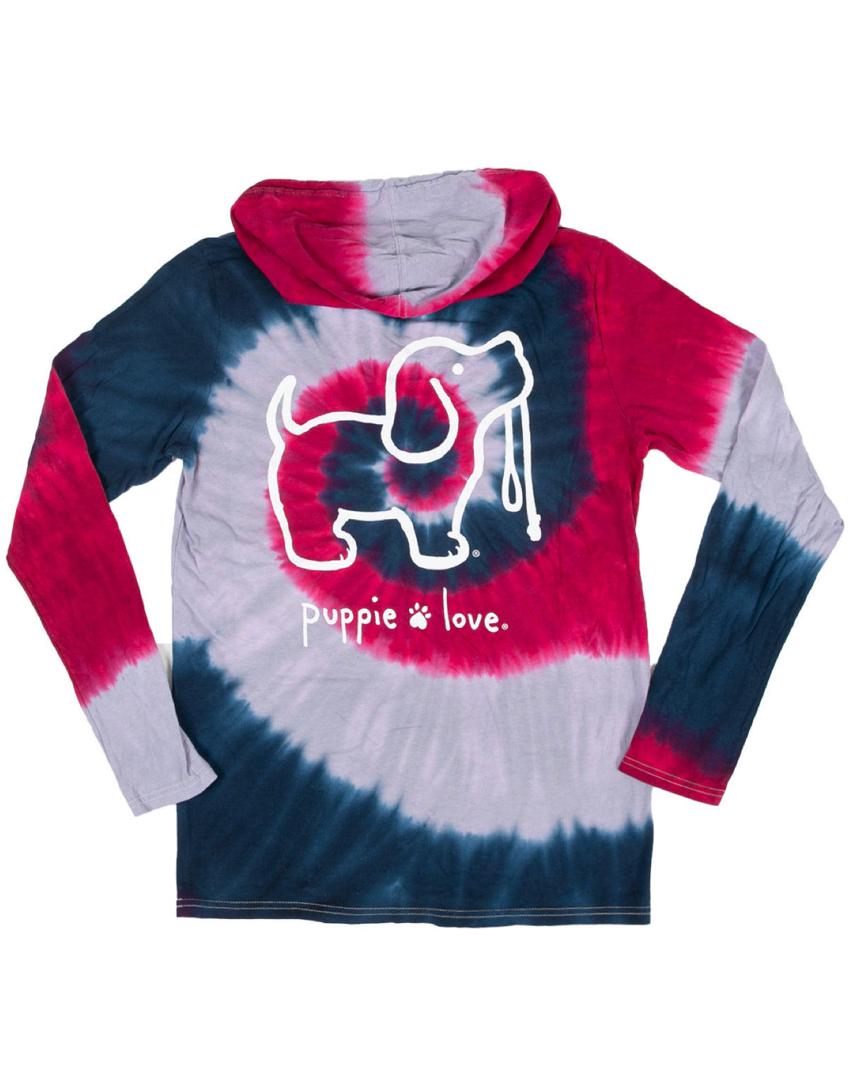 PRAIRIE WINE TIE DYE PUP, ADULT HOODIE TEE - Puppie Love