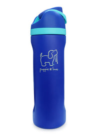 FLIP-TOP 24oz WATER BOTTLE, NAVY - Puppie Love