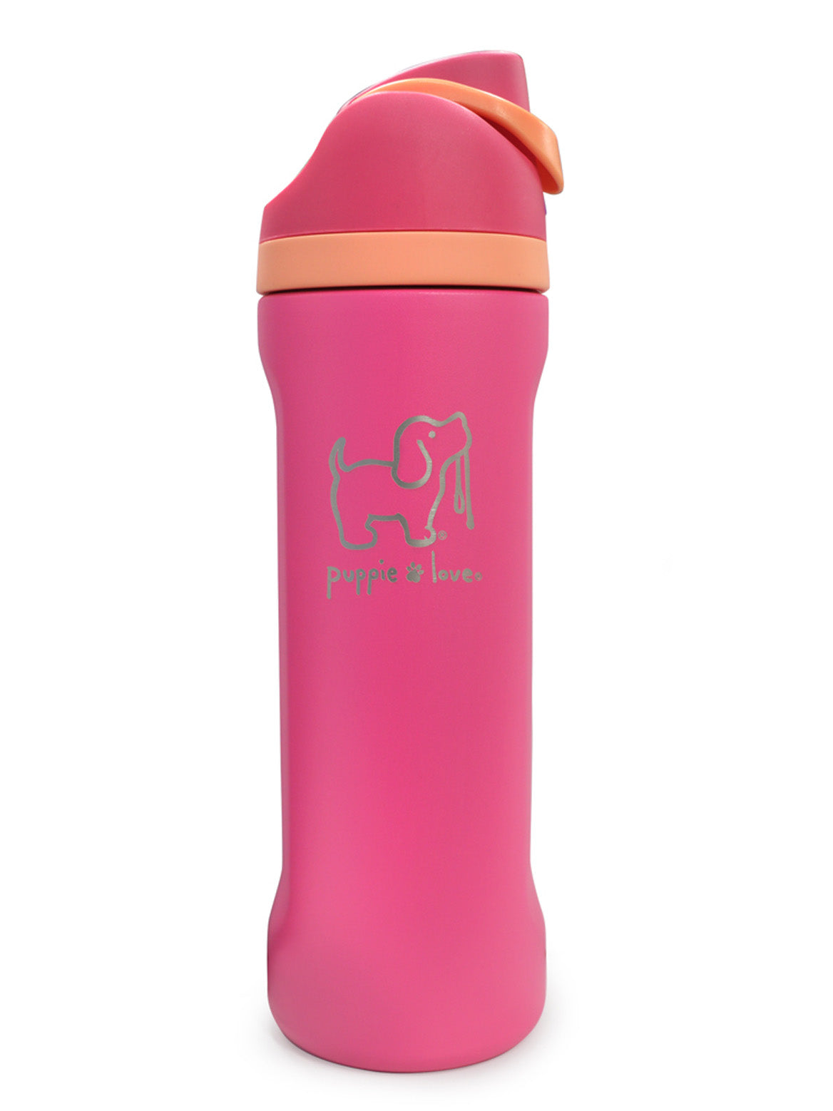 FLIP-TOP 24oz WATER BOTTLE, PINK - Puppie Love