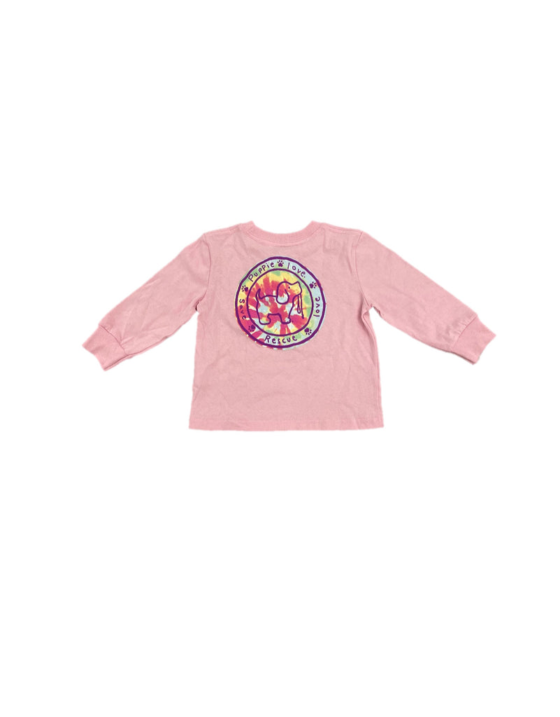 PINK TIE DYE FILL LOGO PUP, TODDLER LS - Puppie Love