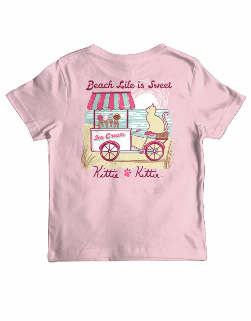BEACH LIFE IS SWEET KITTIE, YOUTH SS (PRINTED TO ORDER) - Puppie Love