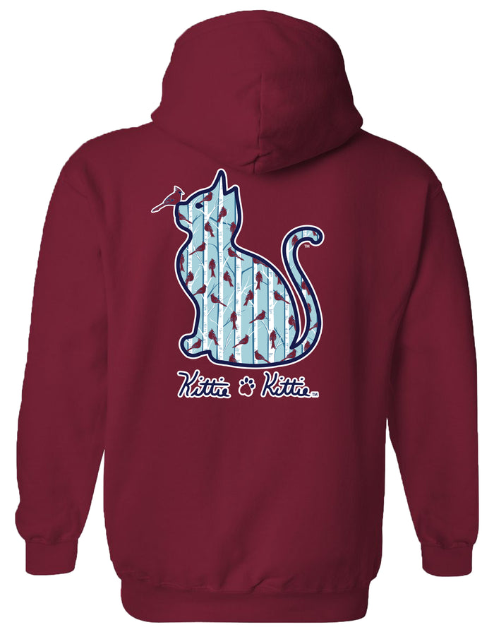 CARDINAL PATTERN KITTIE, ADULT HOODIE