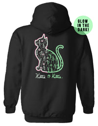 DANCING SKELETONS KITTIE, ADULT HOODIE