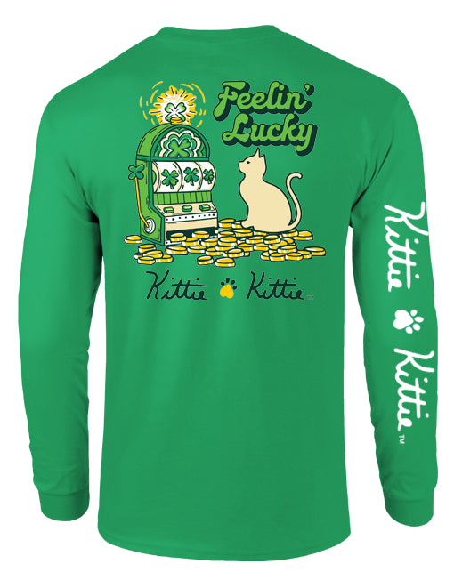 FEELING LUCKY SLOTS KITTIE, ADULT LS (PRINTED TO ORDER) - Puppie Love