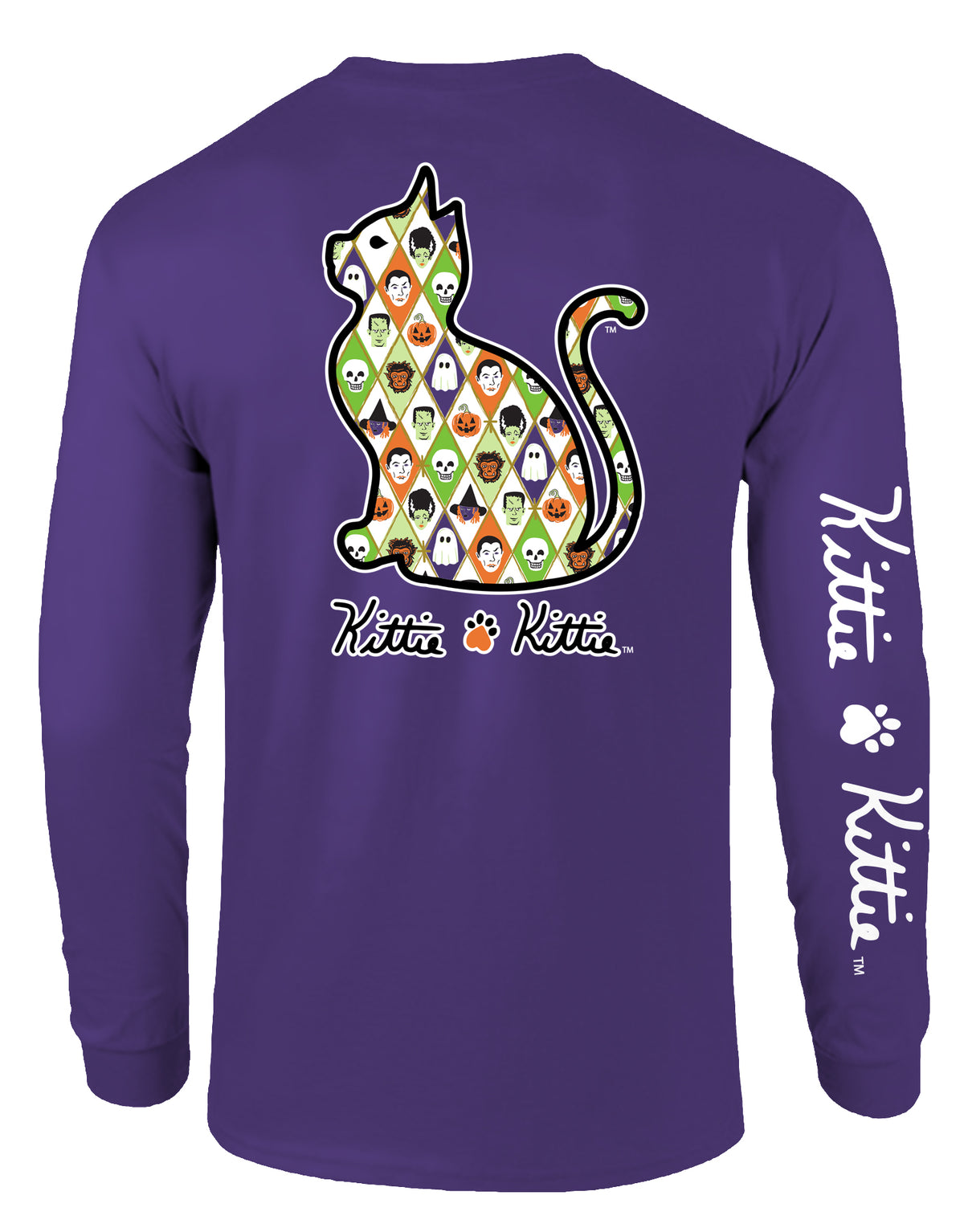 HALLOWEEN ARGYLE KITTIE, ADULT LS