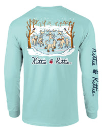 ICE SKATING KITTIES, ADULT LS
