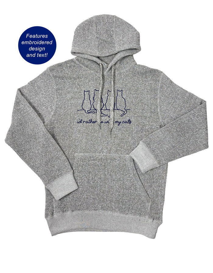 I'D RATHER BE WITH MY CATS, NANTUCKET HOODIE