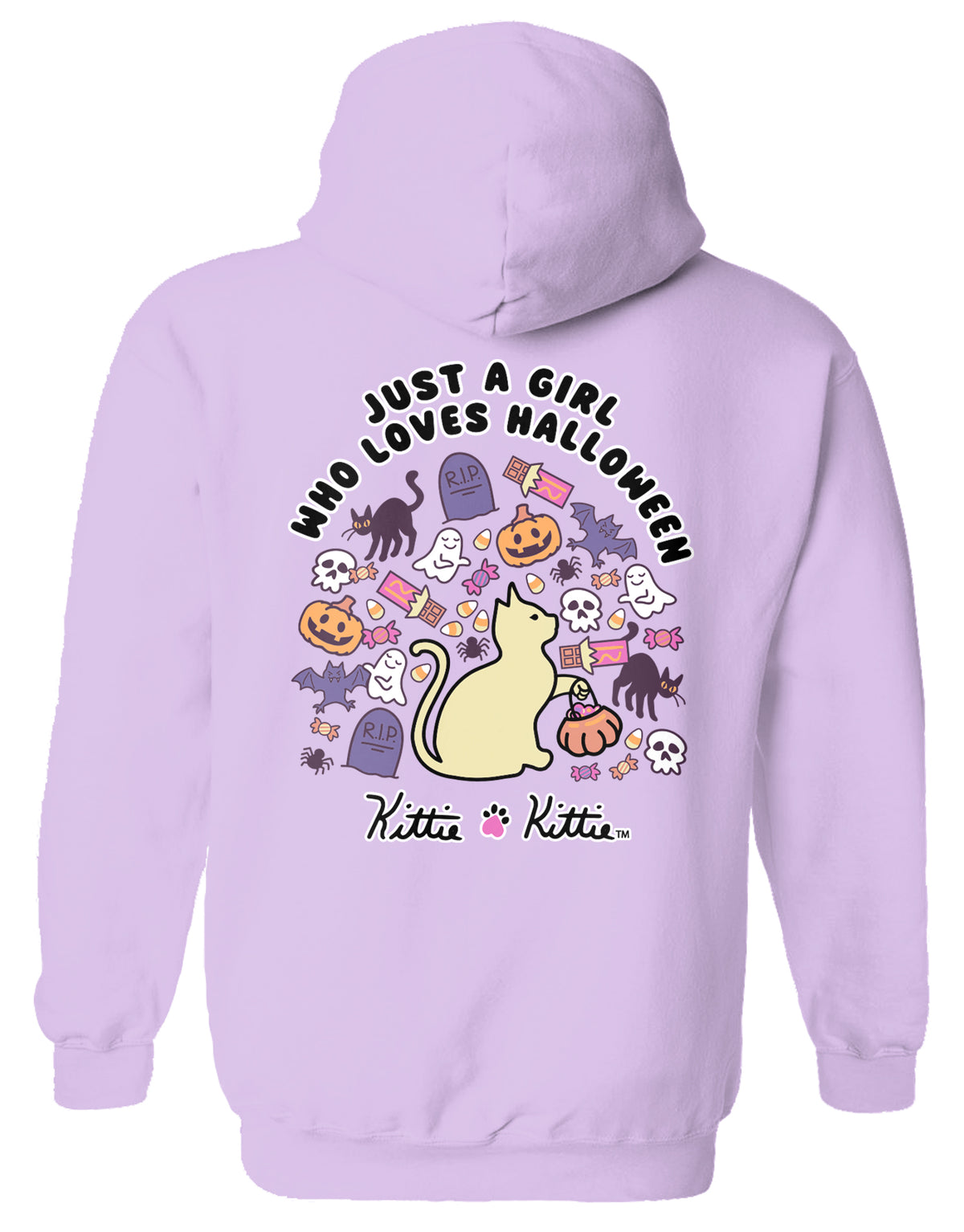 JUST A GIRL (HALLOWEEN) KITTIE, ADULT HOODIE