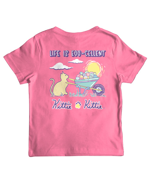 LIFE IS EGG-CELLENT KITTIE, YOUTH SS (PRINTED TO ORDER) - Puppie Love