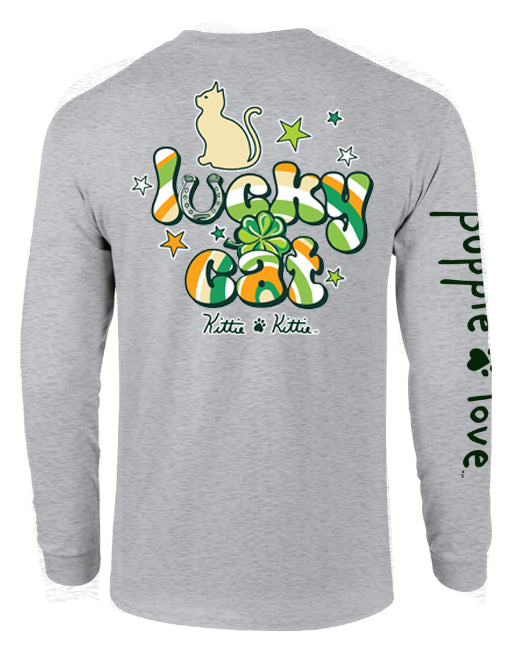 LUCKY CAT CLOVER, ADULT LS (PRINTED TO ORDER) - Puppie Love