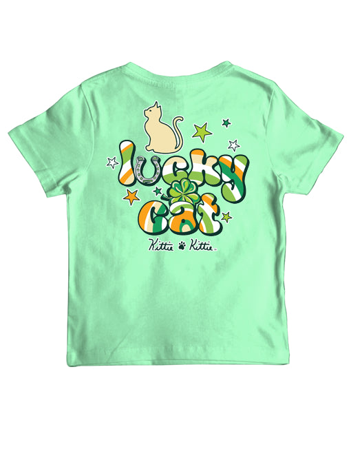 LUCKY CAT CLOVER, YOUTH SS (PRINTED TO ORDER) - Puppie Love