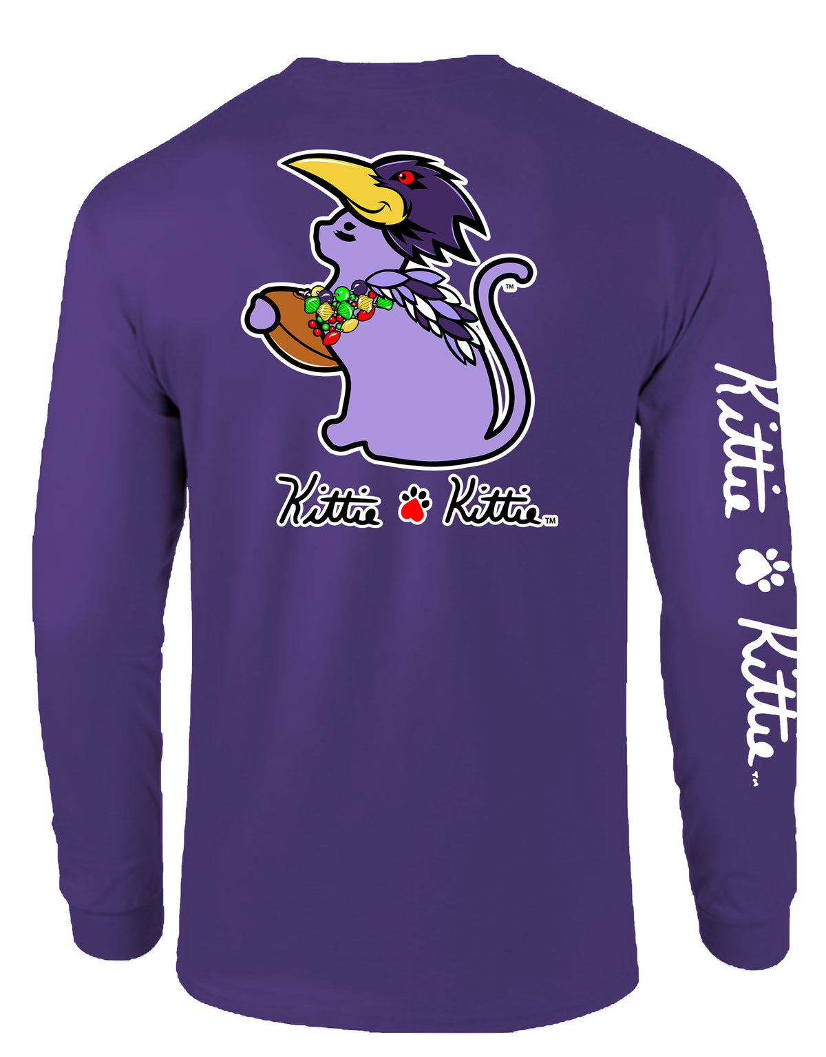 PURPLE MASCOT KITTIE, ADULT LS (PRINTED TO ORDER) - Puppie Love