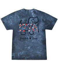 1776 FLOWERS PUP, ADULT SS CRYSTAL WASH PUPPIE LOVE