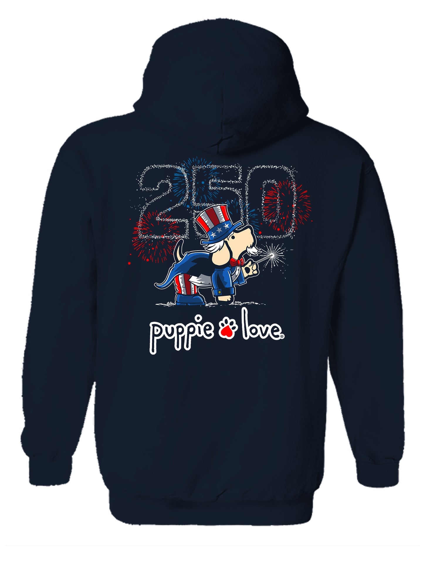 250TH FIREWORKS PUP, ADULT HOODIE – Puppie Love