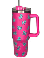 40oz STAINLESS STEEL LOGO TUMBLER, HOT PINK - Puppie Love