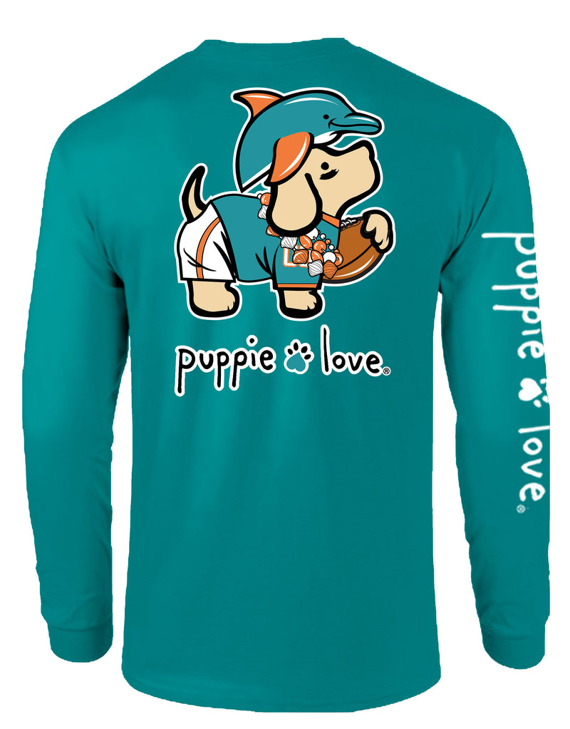 AQUA AND ORANGE MASCOT PUP, ADULT LS - Puppie Love