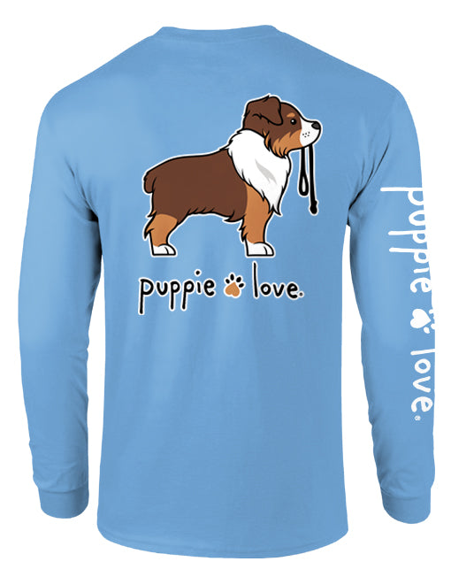 AUSTRALIAN SHEPHERD PUP (RED & WHITE) ADULT LS (PRINTED TO ORDER)