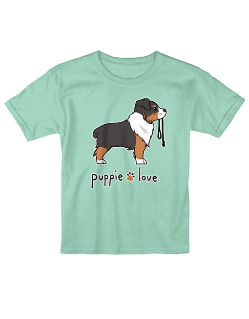AUSTRALIAN SHEPHERD PUP (TRI COLOR), YOUTH SS (PRINTED TO ORDER) - Puppie Love