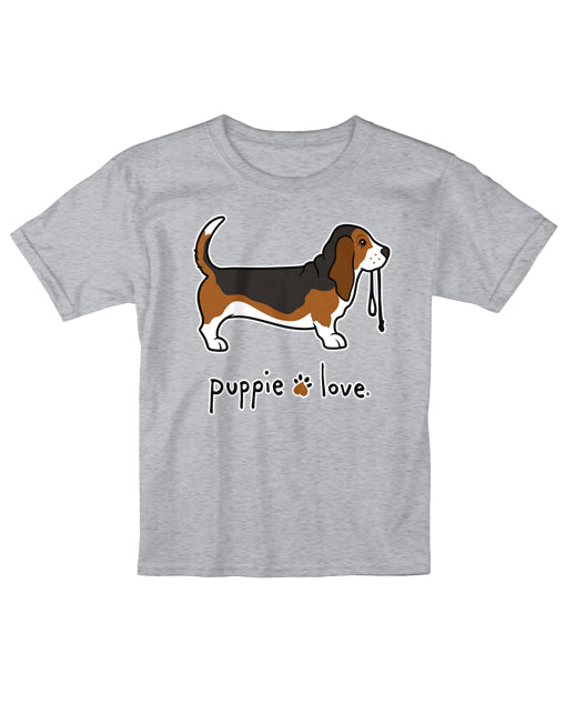 BASSET HOUND PUP (TRI-COLOR), YOUTH SS (PRINTED TO ORDER) - Puppie Love