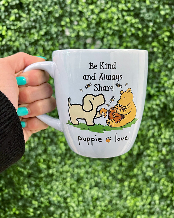 BE KIND AND ALWAYS SHARE PUP MUG