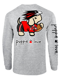 BLACK AND RED MASCOT PUP, ADULT LS (PRINTED TO ORDER) - Puppie Love