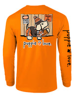 BROWN AND ORANGE MASCOT PUP, ADULT LS (PRINTED TO ORDER) - Puppie Love