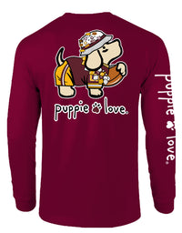 BURGUNDY AND GOLD MASCOT PUP, ADULT LS - Puppie Love