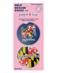 MARYLAND FLAG PUP CAR COASTER - Puppie Love