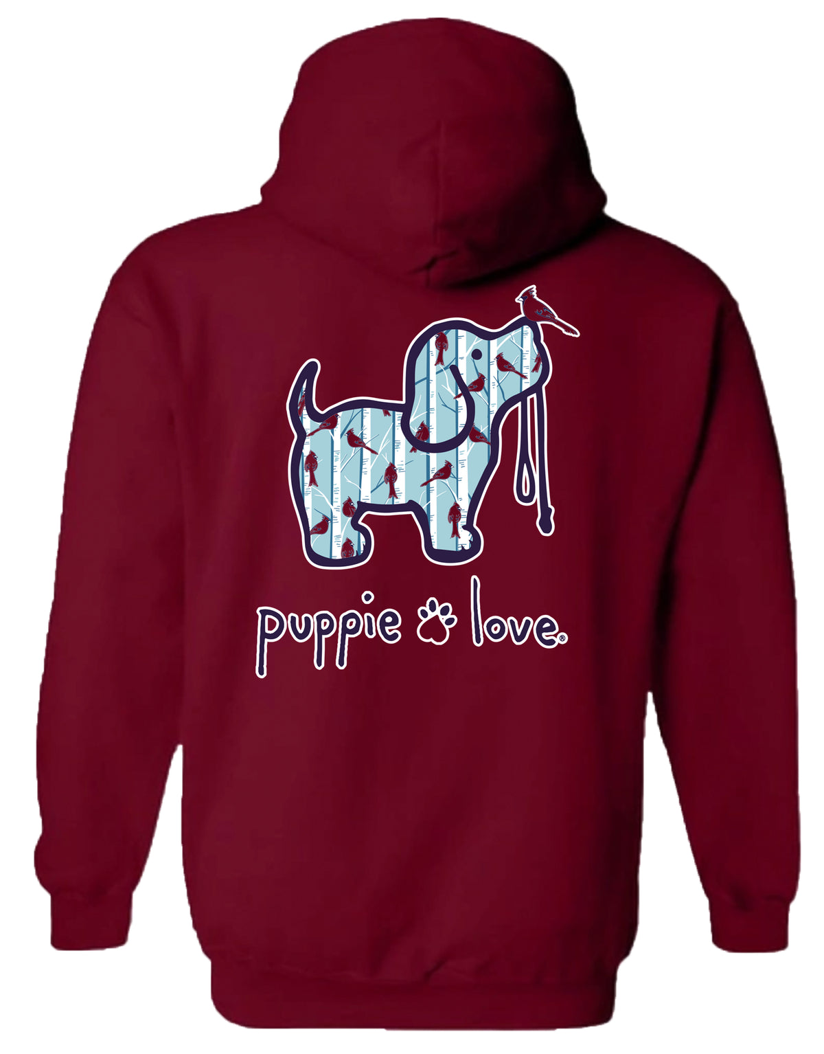 CARDINAL PATTERN PUP, ADULT HOODIE